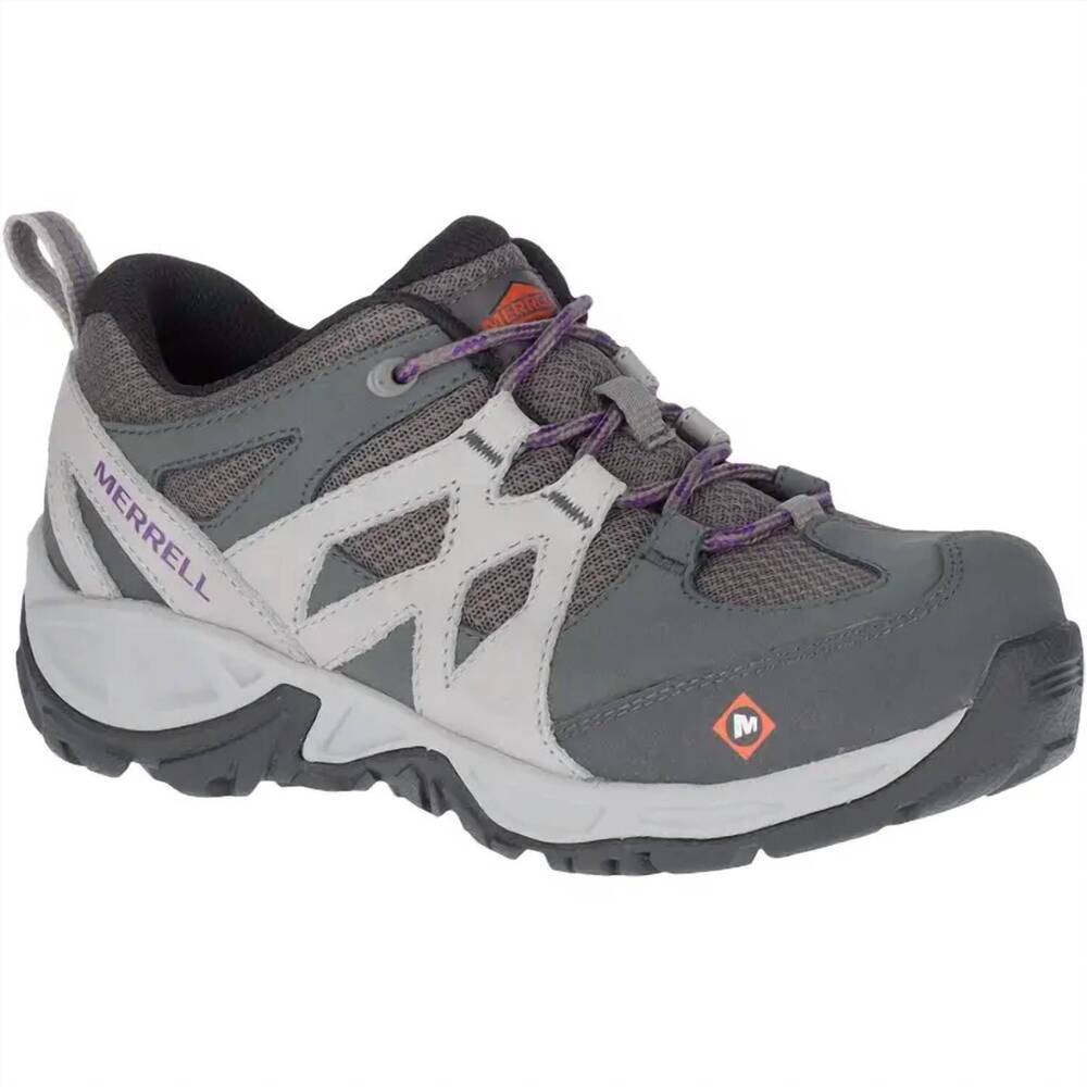 NEW MERRELL women's siren alloy toe work shoe in grey